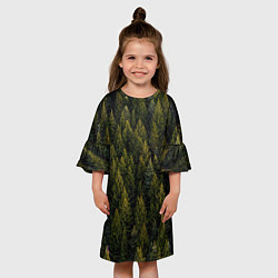 Платье клеш для девочки Лес вечный, цвет: 3D-принт — фото 2