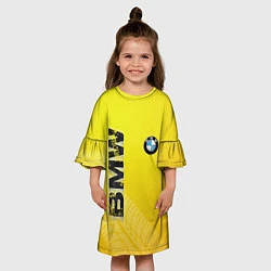 Платье клеш для девочки BMW СЛЕДЫ ШИН БМВ, цвет: 3D-принт — фото 2