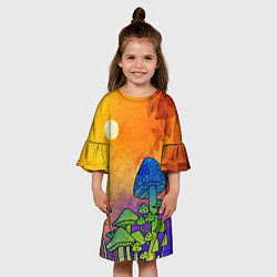 Платье клеш для девочки Заколдованный лес, цвет: 3D-принт — фото 2