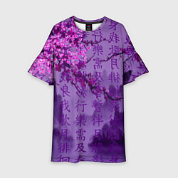 Платье клеш для девочки Фиолетовый китай, цвет: 3D-принт