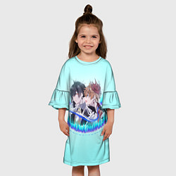 Платье клеш для девочки ГЕНШИН ИМПАКТ ТАРТАЛЬЯ ЧИЛИ, цвет: 3D-принт — фото 2