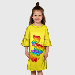 Платье клеш для девочки АНТИСТРЕСС ПОП ИТ POP IT, цвет: 3D-принт — фото 2