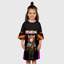 Платье клеш для девочки ROBLOX РОБЛОКС Z, цвет: 3D-принт — фото 2