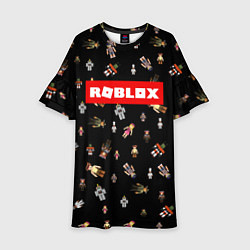 Платье клеш для девочки ROBLOX PATTERN РОБЛОКС Z, цвет: 3D-принт