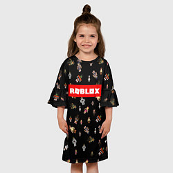Платье клеш для девочки ROBLOX PATTERN РОБЛОКС Z, цвет: 3D-принт — фото 2