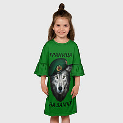 Платье клеш для девочки Пограничник, цвет: 3D-принт — фото 2
