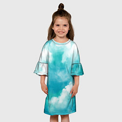 Платье клеш для девочки Голубое Небо Blue Sky Z, цвет: 3D-принт — фото 2