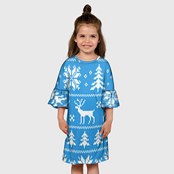 Платье клеш для девочки Зимняя ночь, цвет: 3D-принт — фото 2