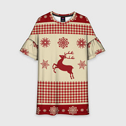 Платье клеш для девочки Олени, цвет: 3D-принт