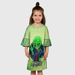 Платье клеш для девочки Alien, цвет: 3D-принт — фото 2