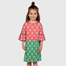 Платье клеш для девочки Беларусь алатырь, цвет: 3D-принт — фото 2