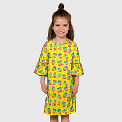 Платье клеш для девочки ПОП-ИТ фигуры, цвет: 3D-принт — фото 2
