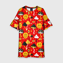 Платье клеш для девочки Галюцинации, цвет: 3D-принт