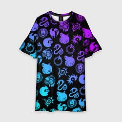 Детское платье 7 СМЕРТНЫХ ГРЕХОВ НЕОН ЭМБЛЕМЫ