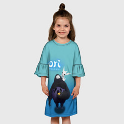 Платье клеш для девочки Naru и Ori Нару and Ori, цвет: 3D-принт — фото 2