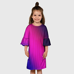 Платье клеш для девочки Фиолетово-малиновый градиент, цвет: 3D-принт — фото 2