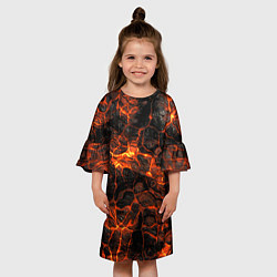 Платье клеш для девочки Горящая лава, цвет: 3D-принт — фото 2