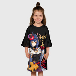 Платье клеш для девочки Сара Genshin Impact, цвет: 3D-принт — фото 2
