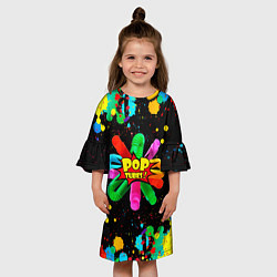 Платье клеш для девочки Pop Tubes, поп трубка pop it, цвет: 3D-принт — фото 2