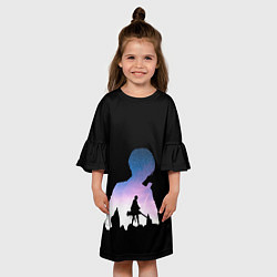 Платье клеш для девочки Акерман Леви один, цвет: 3D-принт — фото 2