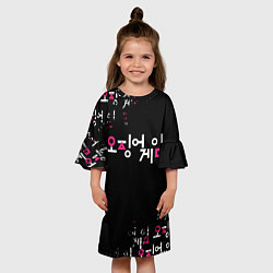Платье клеш для девочки Игра в кальмара: Логотип, цвет: 3D-принт — фото 2