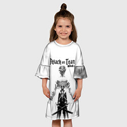 Платье клеш для девочки Эрен и Титан Атака титанов, цвет: 3D-принт — фото 2