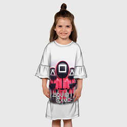 Платье клеш для девочки SQUID GAME СОТРУДНИКИ ИГРА В КАЛЬМАРА, цвет: 3D-принт — фото 2