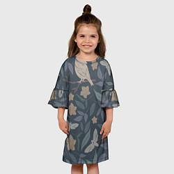Платье клеш для девочки Летняя полночь, цвет: 3D-принт — фото 2