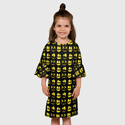 Платье клеш для девочки Прикольные смайлы Хэллоуин Halloween, цвет: 3D-принт — фото 2