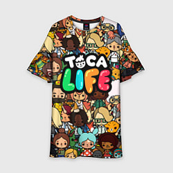 Платье клеш для девочки Toca Life: Persons, цвет: 3D-принт