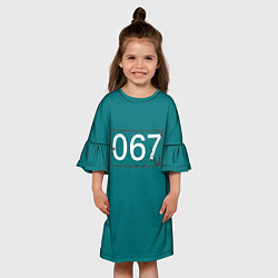 Платье клеш для девочки Игрок в кальмара 067, цвет: 3D-принт — фото 2