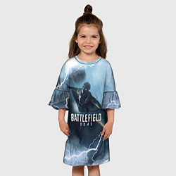 Платье клеш для девочки WINGSUIT BATTLEFIELD 2042, цвет: 3D-принт — фото 2