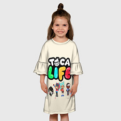 Платье клеш для девочки Toca Life: Persons цвета 3D-принт — фото 2