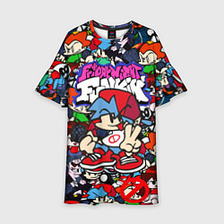 Платье клеш для девочки FRIDAY NIGHT FUNKIN ВСЕ ПЕРСОНАЖИ, цвет: 3D-принт