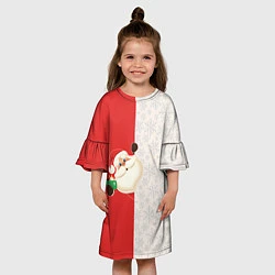 Платье клеш для девочки Дед Мороз селфи, цвет: 3D-принт — фото 2