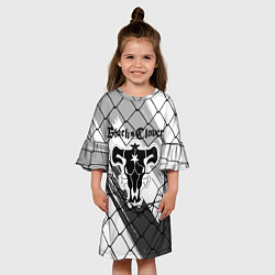 Платье клеш для девочки Чёрный клевер бык за решеткой, цвет: 3D-принт — фото 2