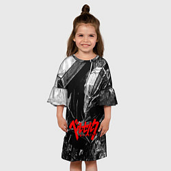 Платье клеш для девочки BERSERK ЧБ БЕРСЕРК, цвет: 3D-принт — фото 2