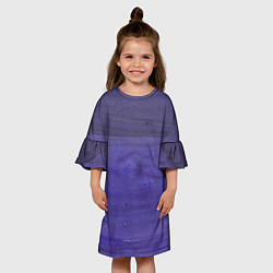 Платье клеш для девочки Фиолетовые краски, цвет: 3D-принт — фото 2
