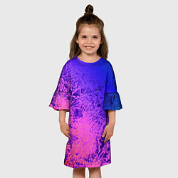 Платье клеш для девочки Абстрактный пурпурно-синий, цвет: 3D-принт — фото 2