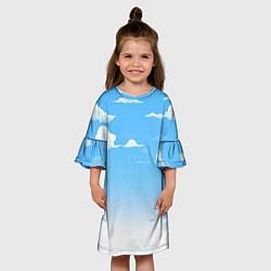 Платье клеш для девочки Летнее небо, цвет: 3D-принт — фото 2
