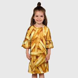 Платье клеш для девочки Картошка фриФастфуд, цвет: 3D-принт — фото 2