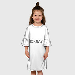 Платье клеш для девочки QR Локдаун, цвет: 3D-принт — фото 2