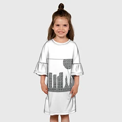 Платье клеш для девочки QR Town без фона, цвет: 3D-принт — фото 2