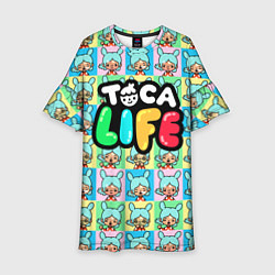Платье клеш для девочки Toca Boca logo Тока Бока Рита, цвет: 3D-принт