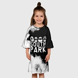 Платье клеш для девочки Все пацаны на черном фоне Южный Парк, цвет: 3D-принт — фото 2