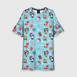Платье клеш для девочки GI Christmas Pattern, цвет: 3D-принт