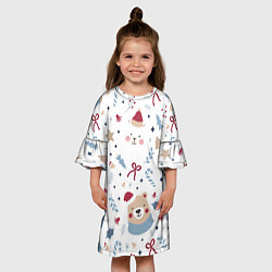 Платье клеш для девочки Забавный Новый Год, цвет: 3D-принт — фото 2