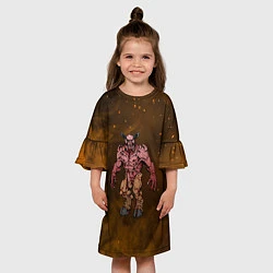 Платье клеш для девочки BARON DOOM БАРОН МОНСТЕР спина, цвет: 3D-принт — фото 2