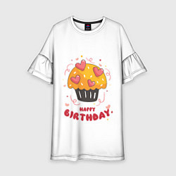 Платье клеш для девочки С днём рождения 4, цвет: 3D-принт