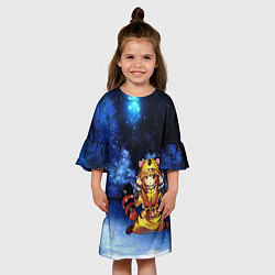 Платье клеш для девочки Год Тигра 2022, цвет: 3D-принт — фото 2